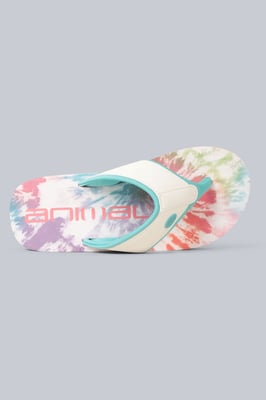 'Swish' Kids Flip Flops Slip On Lightweight Comfortable Walking Beach Slippers White