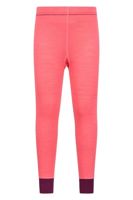 'Merino II' Kids Thermal Base Layer Trousers Breathable Winter Pants Pink