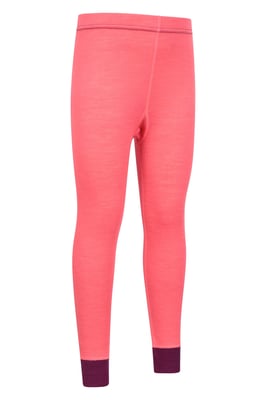 'Merino II' Kids Thermal Base Layer Trousers Breathable Winter Pants Pink
