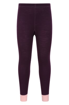 'Merino II' Kids Thermal Base Layer Trousers Breathable Winter Pants Berry