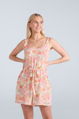 'Flora' Women's Playsuit with Adjustable Waist Comfy Jumpsuit Off-White