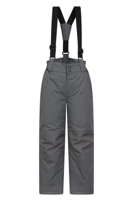 'Raptor' Kids Snow Pants Warm Snow Proof Elastic Waistband Winter Ski Trousers Grey