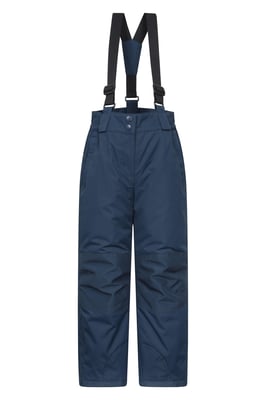 'Honey' Kids Snow Pants Snow Proof Warm Elasticated Waist Winter Ski Trousers Dark Blue