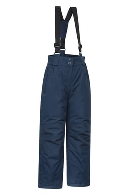 'Honey' Kids Snow Pants Snow Proof Warm Elasticated Waist Winter Ski Trousers Dark Blue