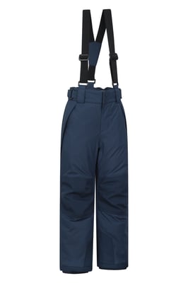 'Falcon Extreme' Kids Ski Pants Waterproof Warm Elastic Waist Winter Trouser Dark Blue