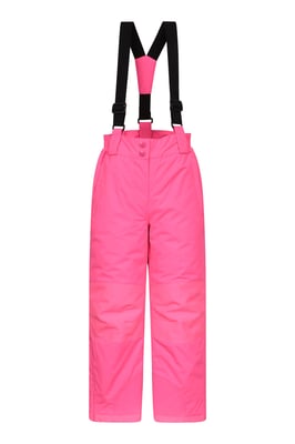 'Honey' Kids Snow Pants Snow Proof Warm Elasticated Waist Winter Ski Trousers Pink