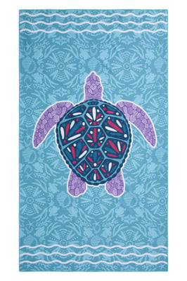 Kids Printed Microfibre Towel Soft Quick Drying Lightweight Highly Absorbent Mint