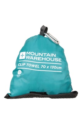 Large Clip Microfibre Travel Towel Highly Absorbent Soft Quick Dry Lightweight Teal