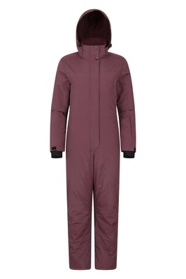 'Cloud' Women's Ski Suit Insulated Waterproof Adjustable Hood Zip Up Snowsuit Purple