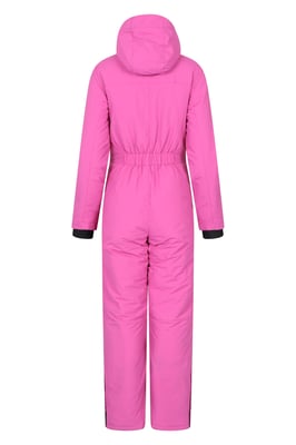 'Cloud' Women's Ski Suit Insulated Waterproof Adjustable Hood Zip Up Snowsuit Pink
