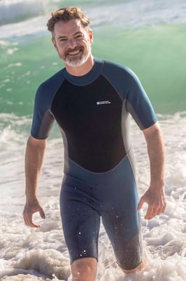 Men's Shorty Wetsuit with Easy Glide Zip Fastening Swimwear Navy/Blue