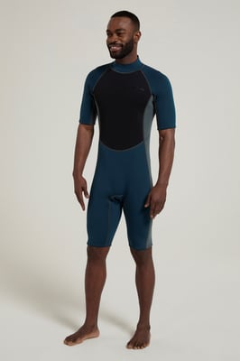 Men's Shorty Wetsuit with Easy Glide Zip Fastening Swimwear Navy/Blue