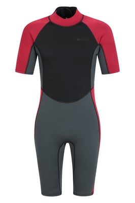 Men's Shorty Wetsuit with Easy Glide Zip Fastening Swimwear Grey