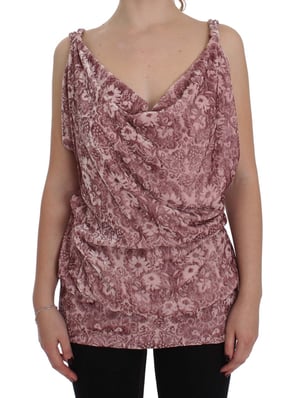 Sammet Cowl Neck Blus Ärmlös