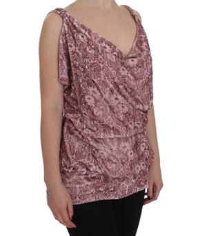 Sammet Cowl Neck Blus Ärmlös