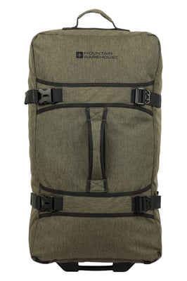 'Wander' Unisex Wheelie Bag with Zipped Pockets Holiday Suitcase Khaki