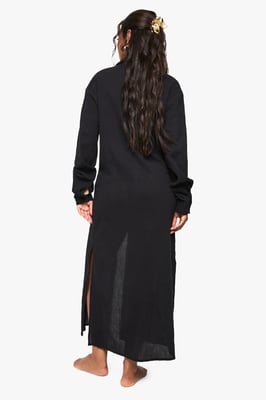 Crinkle Cotton Maxi Beach Shirt