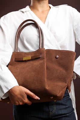 Where's That From Womens 'Dove' Suede Handheld Tote Bag