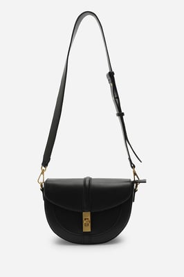 Where's That From Womens 'Breeze' Faux Leather Shoulder Bag With Gold Lock Detail