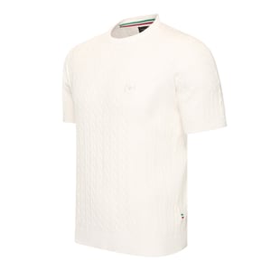 Cappuccino Italia Tee SS Loreto Cable Knit Tee Wit