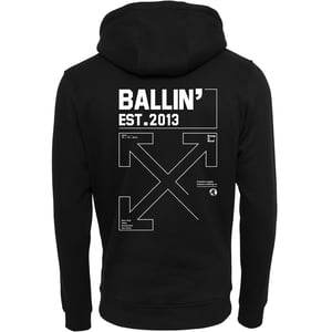 Ballin Est. 2013 Backprint Cross Hoodie Svart