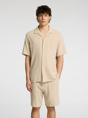 Selected Overhemden Sal Relax Fit Overhemd Oatmeal Beige