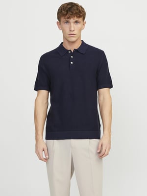 Jack & Jones Polo SS Sandri Knit Polo Blauw