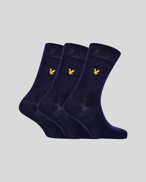 3 Pack Basic Socks With Eagle Embroidery