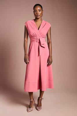 Belted Crepe Dress