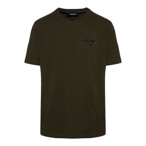 Dsquared2 Regular Fit Rubber Logo Military Green T-shirt