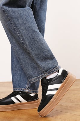 Where's That From Womens 'Yulia' Platform Lace Up Trainers with Side Stripes