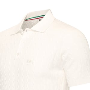 Cappuccino Italia Polo SS Caorle Cable Knit Polo Wit