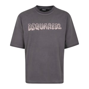 Dsquared2 Best Fade Loose Fit Cartoon Logo T-shirt Charcoal Grey