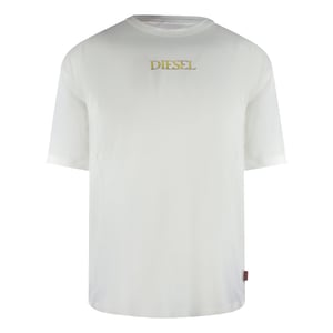 Diesel Gold Logo Wit T-shirt