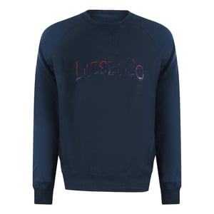 Diesel Distressed Logo Total Eclipse Blå Tröja
