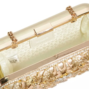 Dune Accessories Eberkeley - Gold Hard Case Floral Clutch