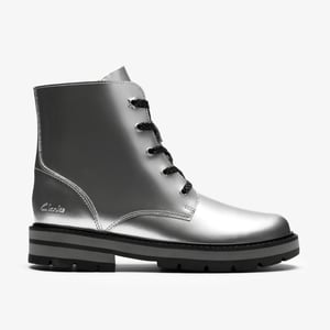 Prague Hill K. Silver Metallic Boots