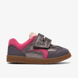 Disco Vibe T. Pewter Leather Trainers