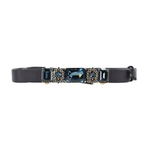 Oscar de la Renta Jewelled Belt in Black Leather