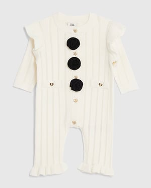 River Island Baby Girls Romper Cream Pointelle