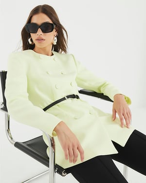 River Island Womens Blazer Green Structured Belted