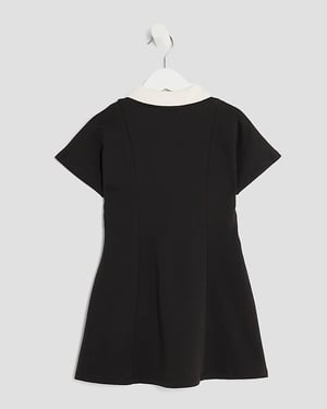 River Island Mini Girls Shirt Dress Black Striped Polo