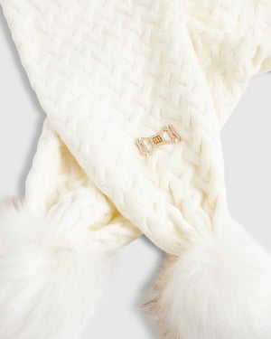 River Island Girls Winter Set Cream 3 Piece Beanie Hat Scarf Gloves