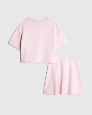 River Island Girls T-Shirt & Skirt Set Pink Premium