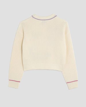 River Island Girls Jumper Cream Knitted Smile