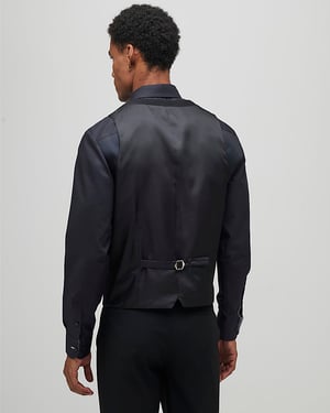 River Island Mens Waistcoat Black Slim Fit