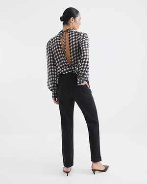 River Island Womens Mom Sculpt Jeans Black Denim