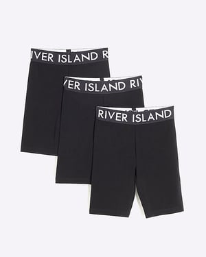 River Island Girls Cycle Shorts Black 3 Pack RI Waist