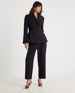 River Island Womens Straight Leg Trousers Black
