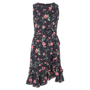 Michael Kors Collectie Bloemenprint Mini-jurk met Ceintuur in Multicolor Viscose